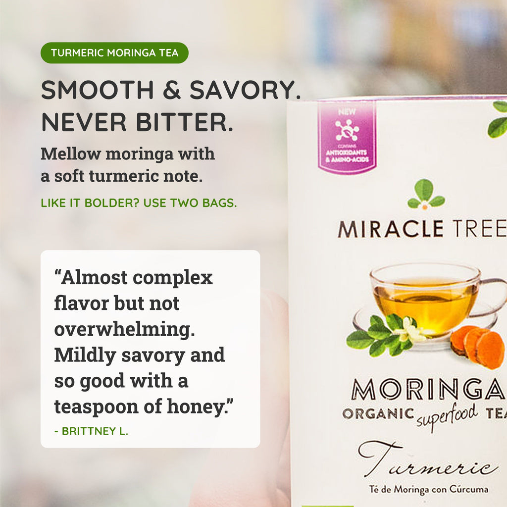 Organic Moringa Tea - Turmeric - Caffeine-Free Herbal Tea
