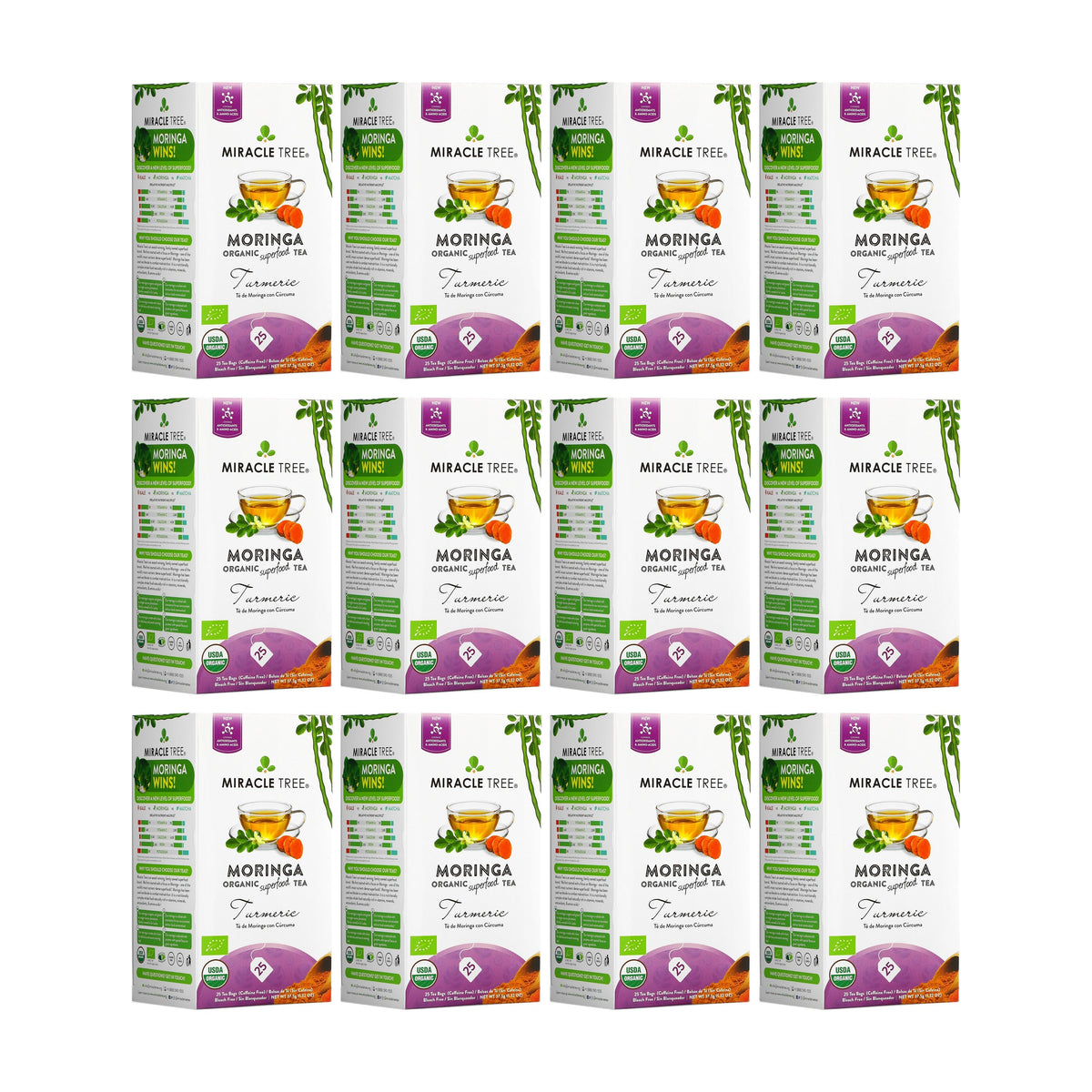 Organic Moringa Tea - Turmeric - Caffeine-Free Herbal Tea